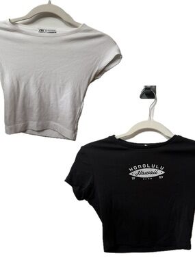 White & Black Short Sleeve top Bundle